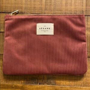 Sezane pink velour pouch